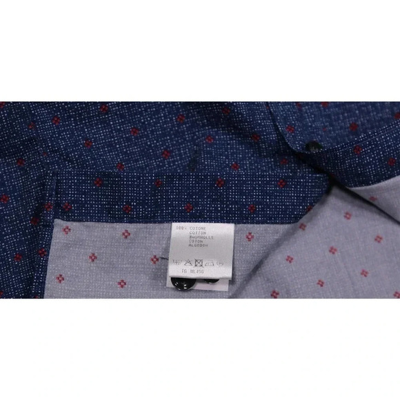 Capri Blue Polka Dot Slim Fit Button-Up Dress Casual Small - Picture 7 of 7